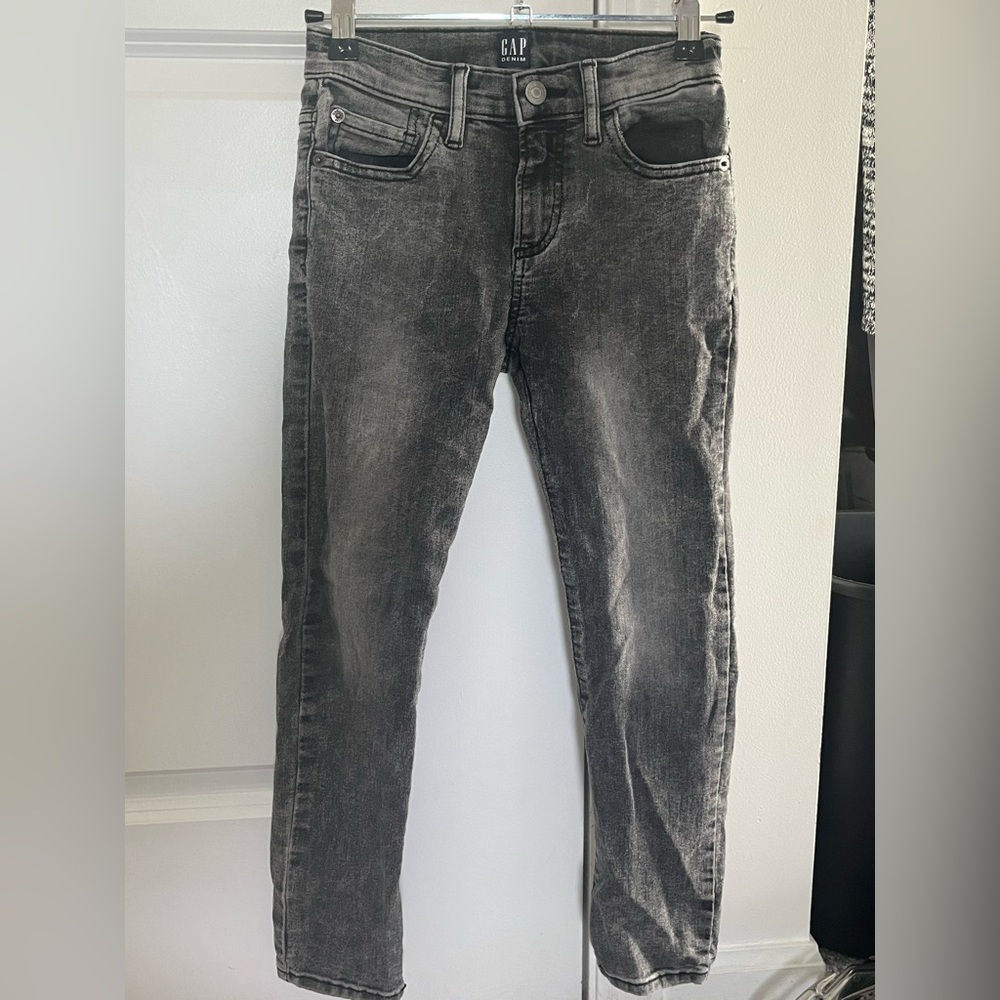 Gap Kids size 7 stretch washout black denim skinny jeans